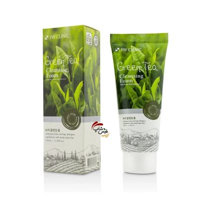 فوم شستشو صورت چای سبز تری دبلیو کلینیک حجم100میل 3w clinic