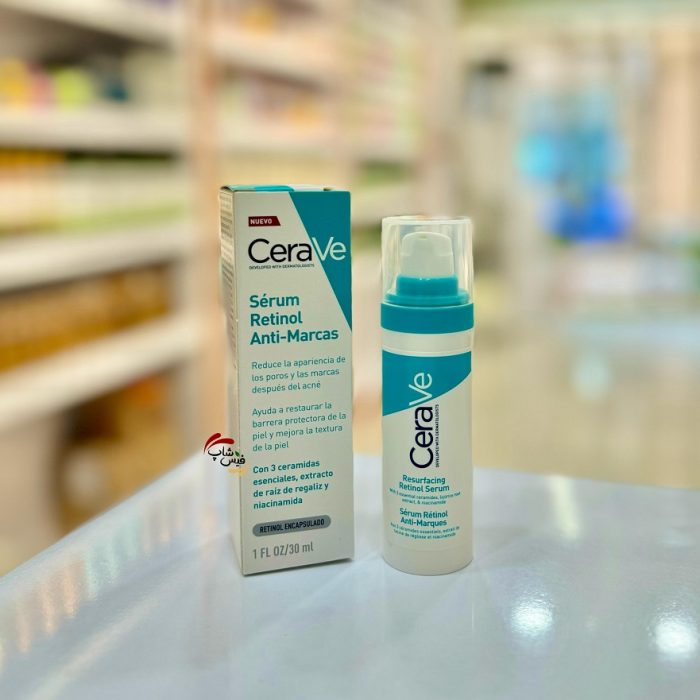 سرم رتینول سراوی حاوی نیاسینامید و سرامید بازسازی کننده پوست CeraVe Resurfacing Retinol Serum with Ceramides & Niacinamide for Blemish-Prone Skin 30ml - Image 3