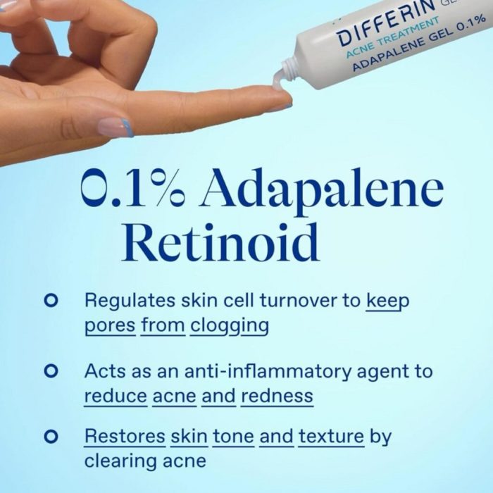 ژل ضد جوش و لایه بردار دیفرین Differin Adapalene Gel 0.1% Retinoid Acne Treatment - Image 3