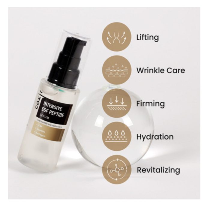 سرم کوکسیر پپتید EGF فشرده و کلاژن با اثر لیفتینگ 50 میل COXIR INTENSIVE EGF PEPTIDE SERUM - Image 2