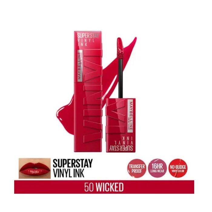 رژ لب مایع براق سوپر استی میبلین رنگ 50 Wicked - Image 3
