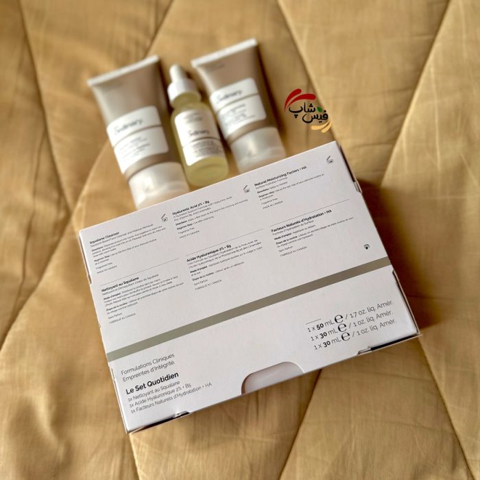 پک روتین آبرسان اوردینری The Ordinary مدل The Daily Set | شوینده اسکوالن، سرم هیالورونیک اسید، مرطوب کننده فاکتور طبیعی - Image 3