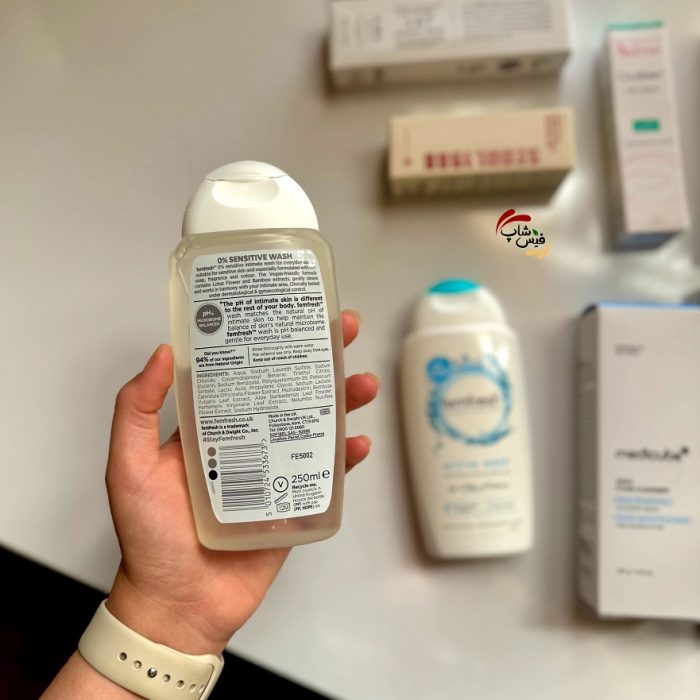 ژل شستشو ناحیه تناسلی فم فرش  sensitive wash femfresh - Image 2