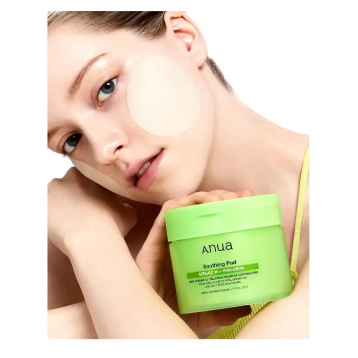پد تونر آزلائیک اسید 10 درصد و هیالورون ضد جوش و تسکین دهنده آنوا Anua Azelaic 10 Hyaluron Redness Soothing Pad - Image 3