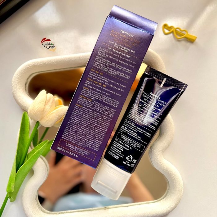 سرم رولی صورت و گردن حلزون سیاه و ۹ پپتاید فارم‌استی FARMSTAY BLACK SNAIL & PEPTIDE 9 PERFECT FACIAL & NECK ROLLER SERUM - Image 2